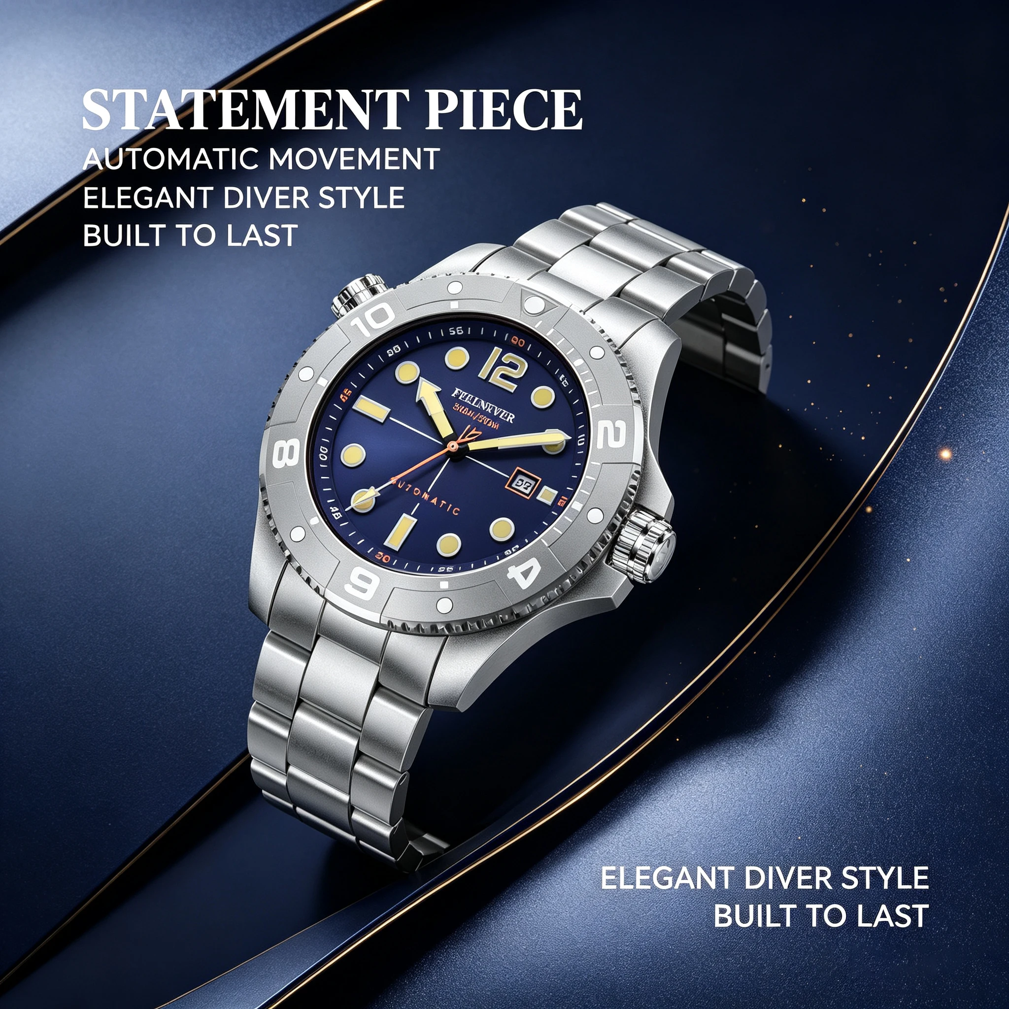 FeelNever Top Brand Luxury Mechanical Watch Profession Casual Sport Stainless Steel Automatic Men's Watches Fashion Wristwatches