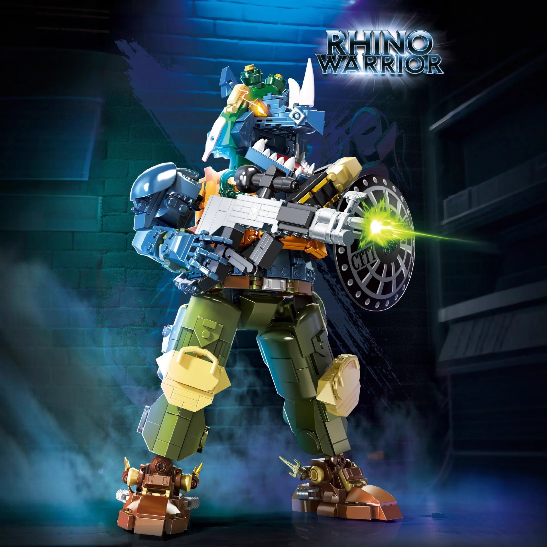 

Premium Rhino Warrior Display Piece Exquisite Building Toy Collectible Model for Home Decor And Play