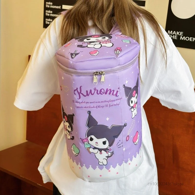 Sanrio Kuromi New Creative Design Cute Backpacks Y2k Girl Casual Versatile Double Shoulder Bags Gift Women Cartoon Tote Bag