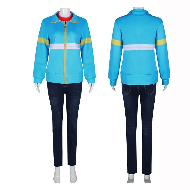 2025 New Men Women Max Mayfield Cosplay Mike Eleven Lucas Costumes Hell Fire Club Uniform Blue Sweater Jeans Plaid Shirt wat115