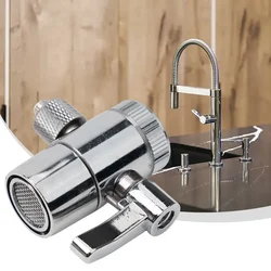 1pcs Diverter Valve Faucet Adapter Brass Counter Top Water Fits Most Filter Faucets G1/2inch G3/8inch M22 X M24 Silver