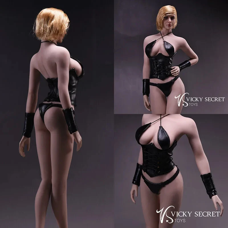 

VStoys 17XG07 1/6 Scale Sexy Leather Underwear Corset Clothes Set Model Fit 12" Female Soldier Action Figure Body Dolls