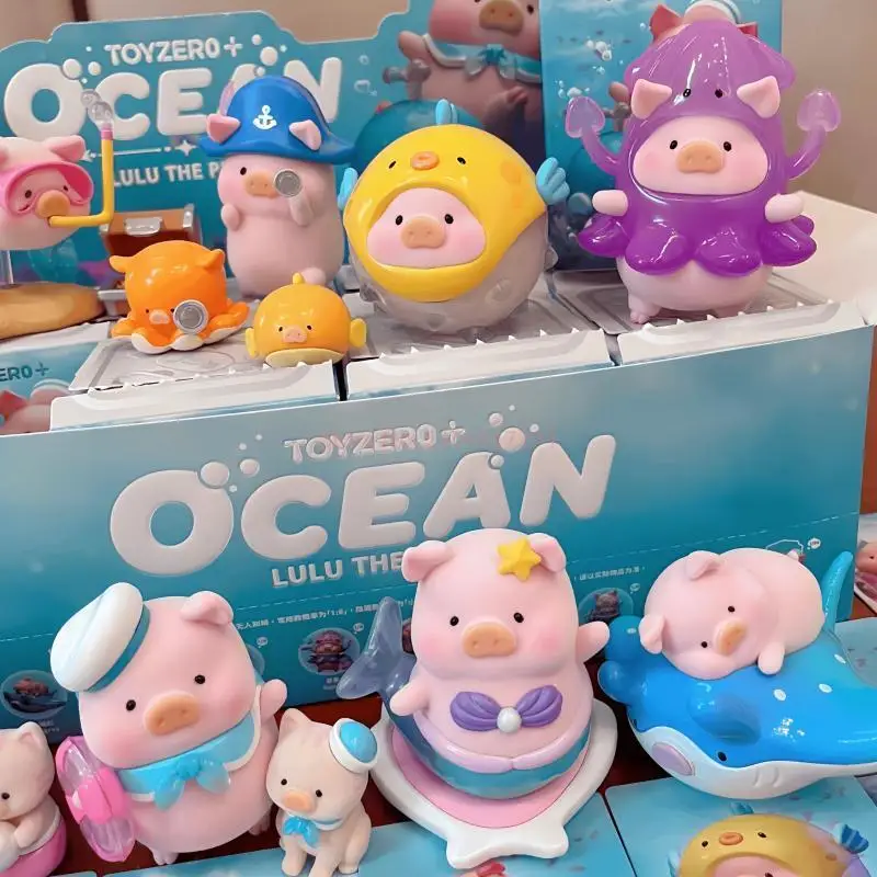 

New Original Lulu The Piggy Ocean Lulu Pig Mermaid Kawaii Cartoon Cute Doll Mystery Box Ornament Toys Surprise Mystery Box Gifts
