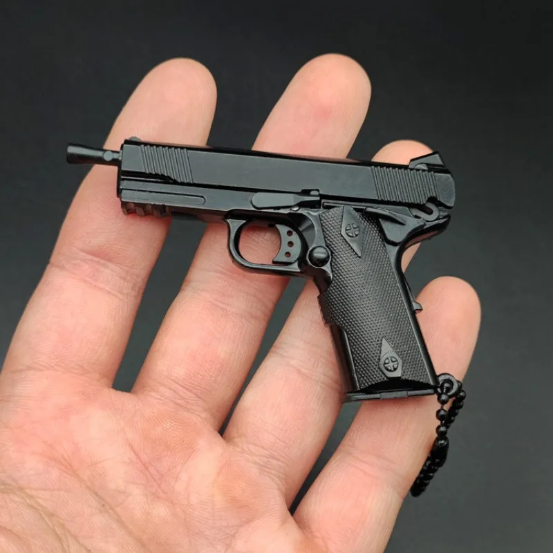 Newest Metal Gun Model 1:3 Without Inscription 911 Model Keychain Keychain Personalized Trend Military Fans Collect Small Gifts