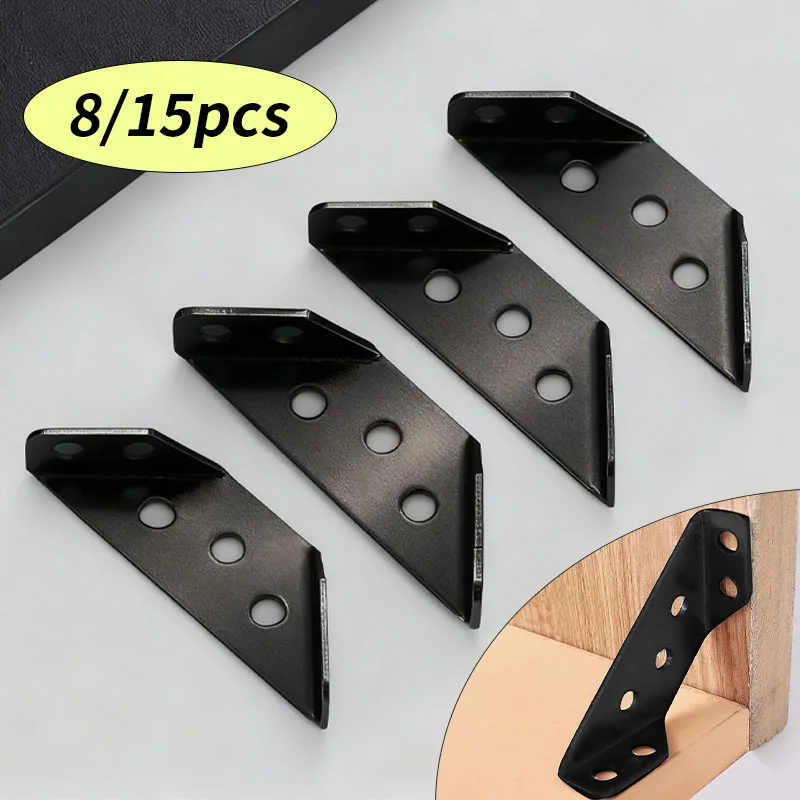 8/15pcs Multifunctional Corner Code, Black Bracket, Fastener for Stabilizing Furniture, Used for Tables, Chairs, and Shelves