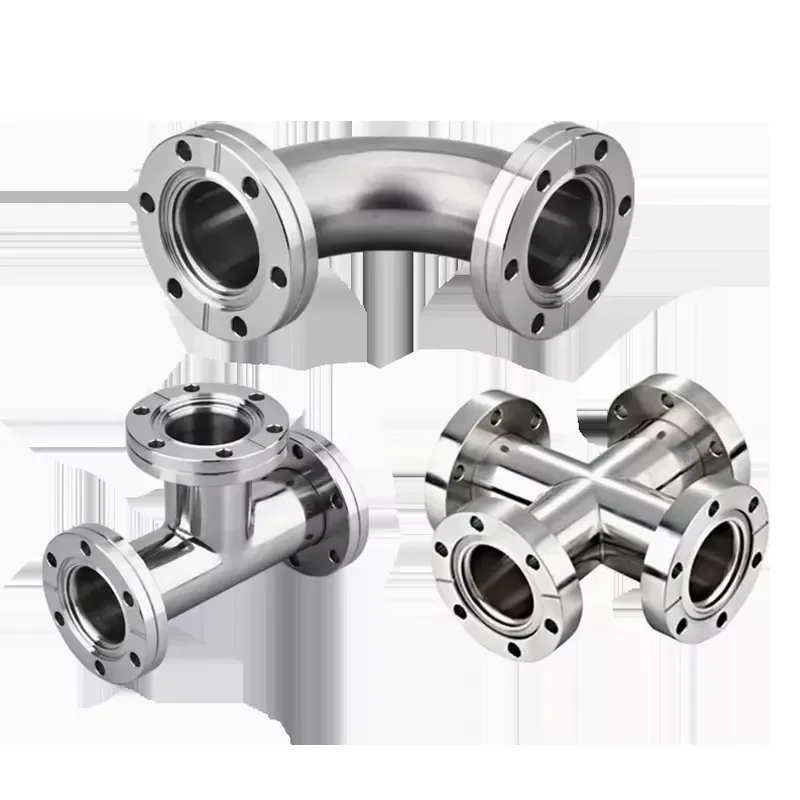 Zhongkeyi Ultra High CF 3-Way Stainless Steel SS304/SS316L Cross Flange Fittings 2 Rotatable Vacuum Forged High Pressure