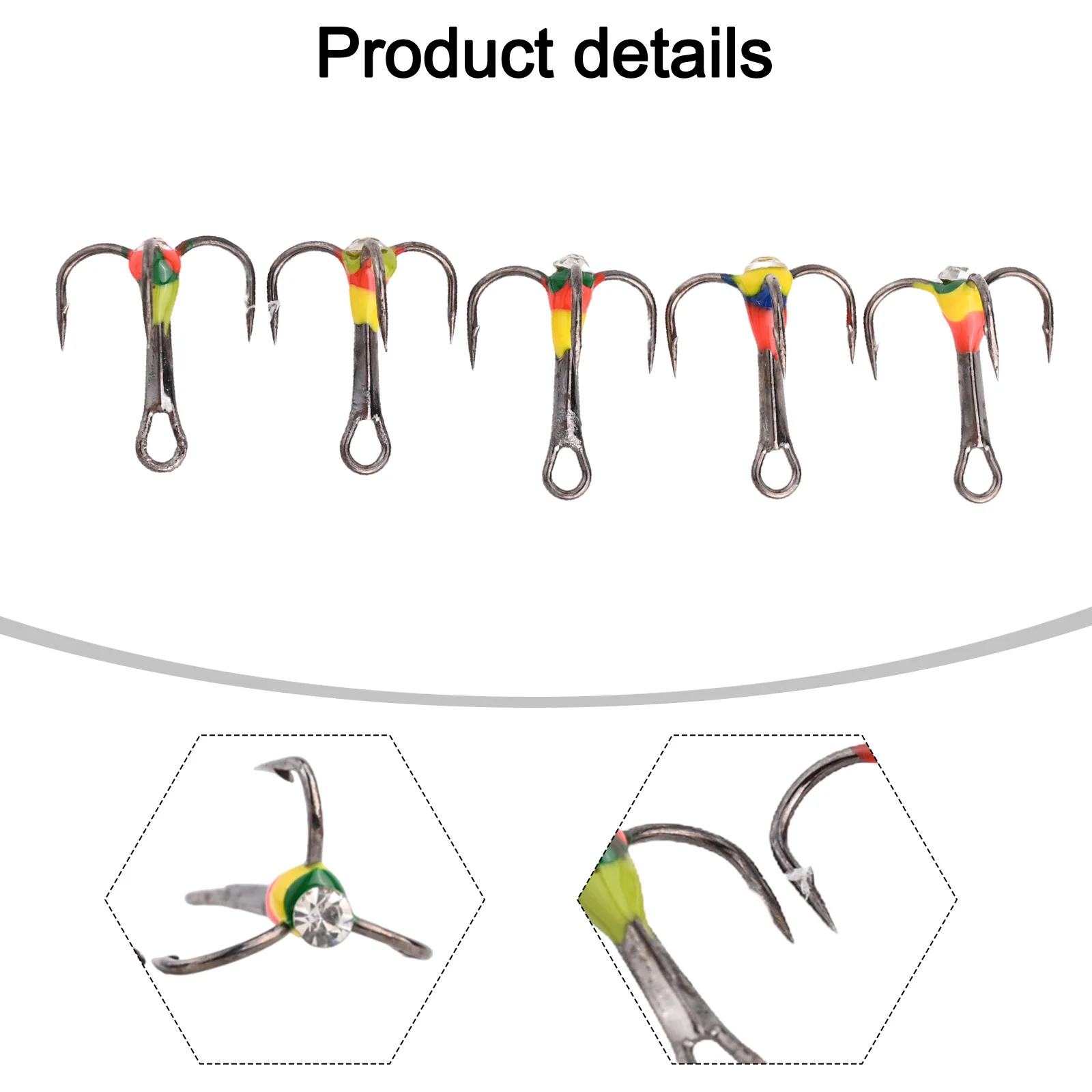 Luminous Hook Ice Fishing Fishing Treble Luminous Hook Ice Fishing Jigs Walleye Barbed Hooks Super Barbed Hooks