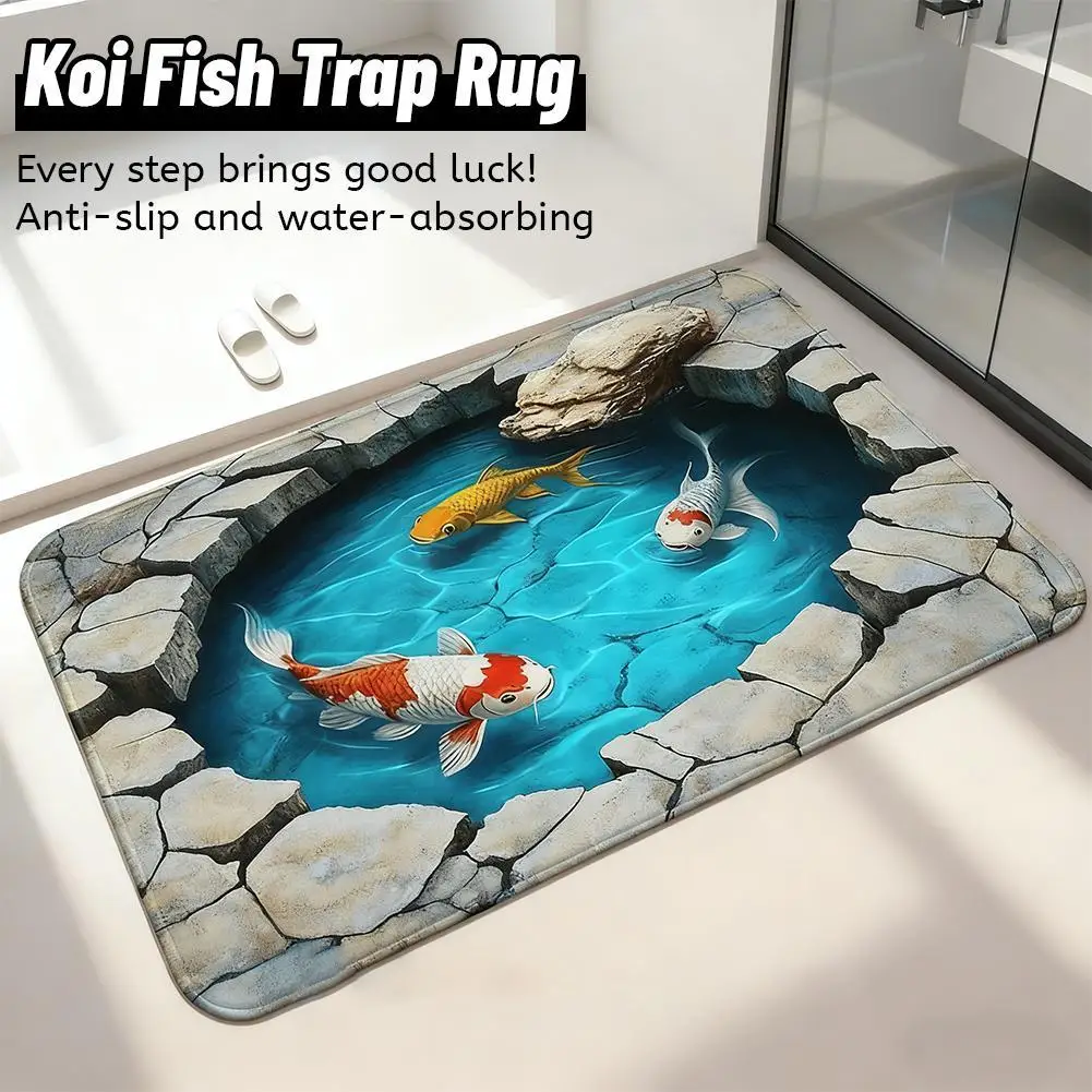 3D Vision Cave Pattern New Entrance Floor Mat Bathroom Absorbent Mat Entrance Rugs Kitchen Front Door Nonslip Area Foot Mats