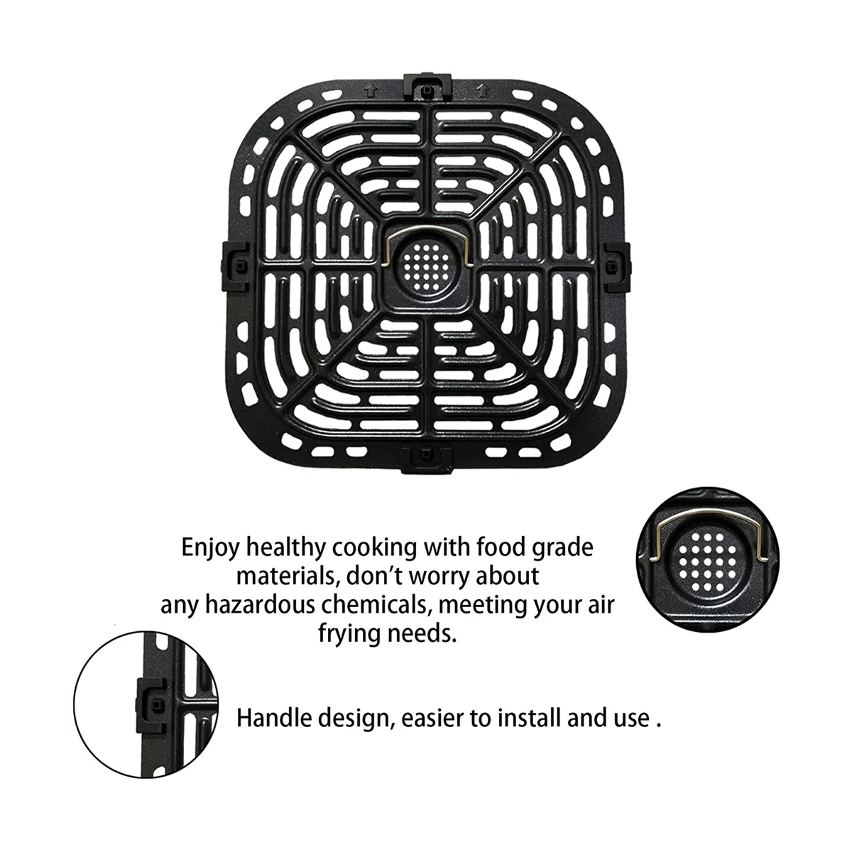 Grill Plate for Instants Vortex Plus 6QT Air Fryers, Upgraded Square Grill Pan Tray