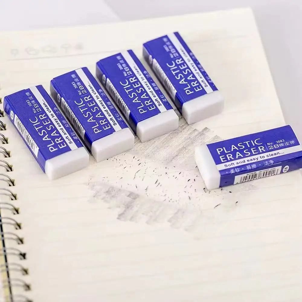 

15/30pcs TPR 2B Student Eraser Easy To Clean Less Debris Soft Rubber Eraser White Correction Pencil Wipe Eraser