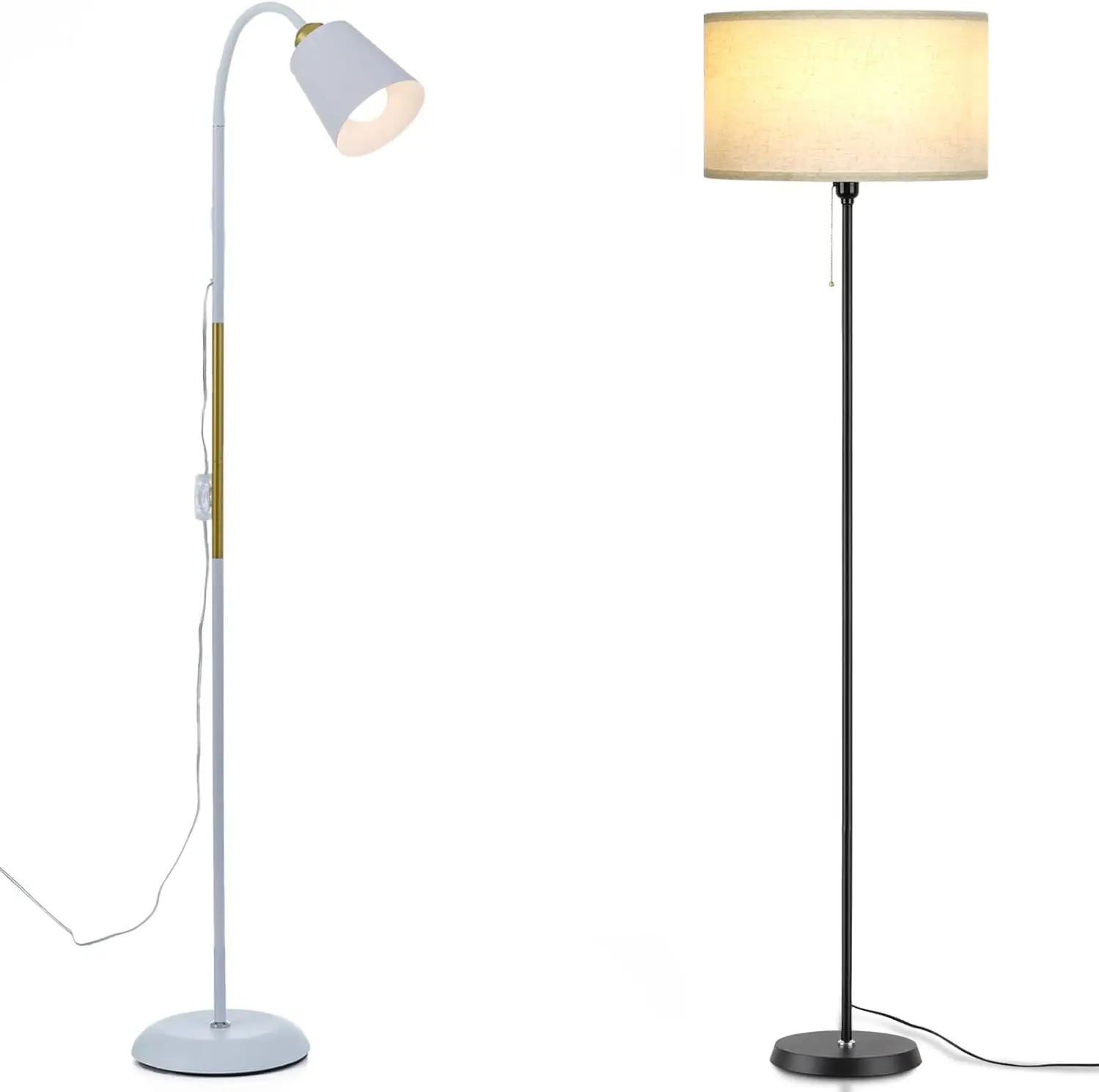 

Металлический торшер и торшер из льна