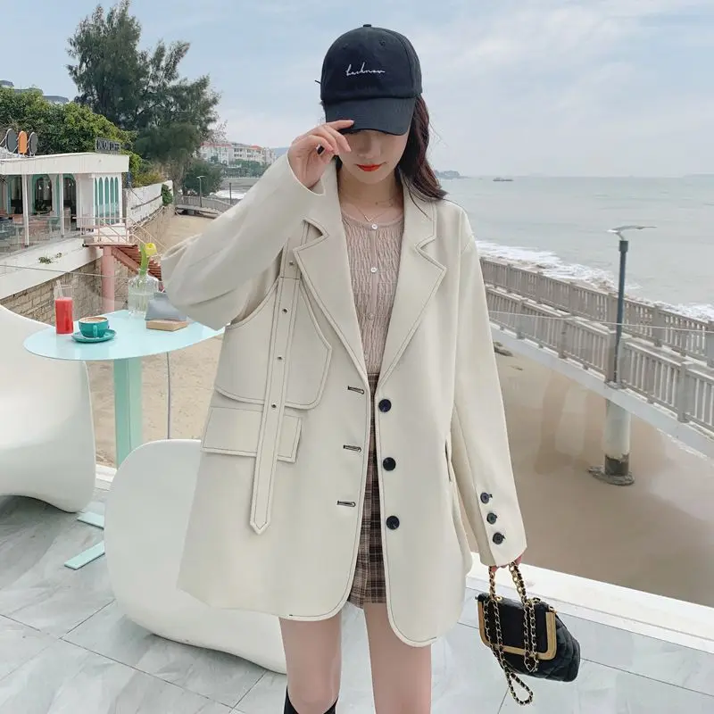 3-A61 Internet celebrity street suit women's tops British style popular Korean version loasual 2024 spring and autumn small suit