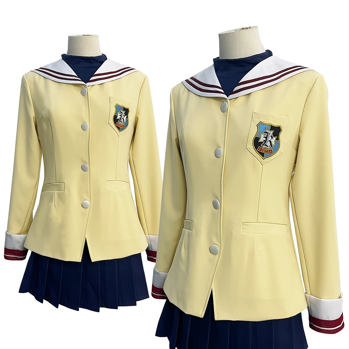 Clannad Anime Furukawa Nagisa Fujibayashi Kyou Sakagami Tomoyo Cosplay Costume Embroidery School Uniform Skirt T-shirt