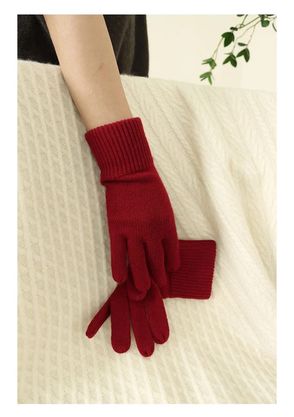 Naizaiga 100 cashmere Plain half-fingered wrist knitting winter