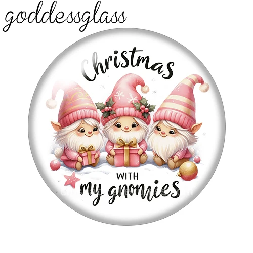 الوردي نمط عيد الميلاد سانتا كلوز ثلج كسارة البندق 12 مللي متر/18 مللي متر/20 مللي متر/25 مللي متر صورة مستديرة الزجاج كابوشون ظهر مسطح صنع النتائج