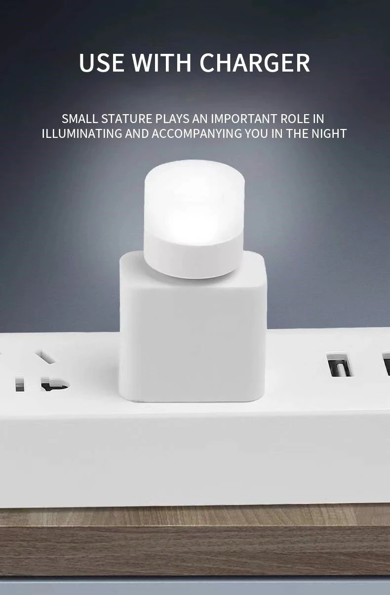 3-5Pcs Mini USB Night Light Warm White Eye Protection Book Reading Lights USB Plug Computer Mobile Power Charging LED Night Lamp