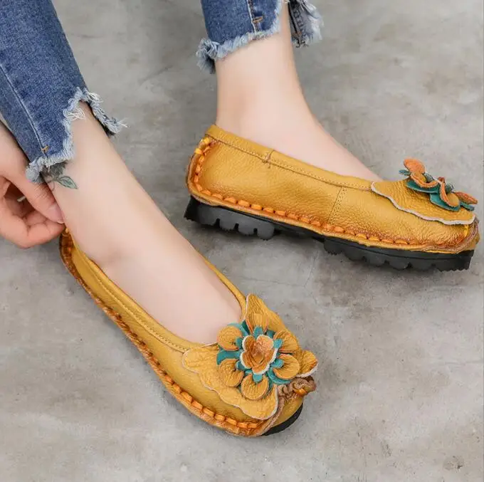 

Лоферы из натуральной кожи, женские туфли на плоской подошве, винтажные мокасины, женские балетки без шнуровки, неглубокие туфли