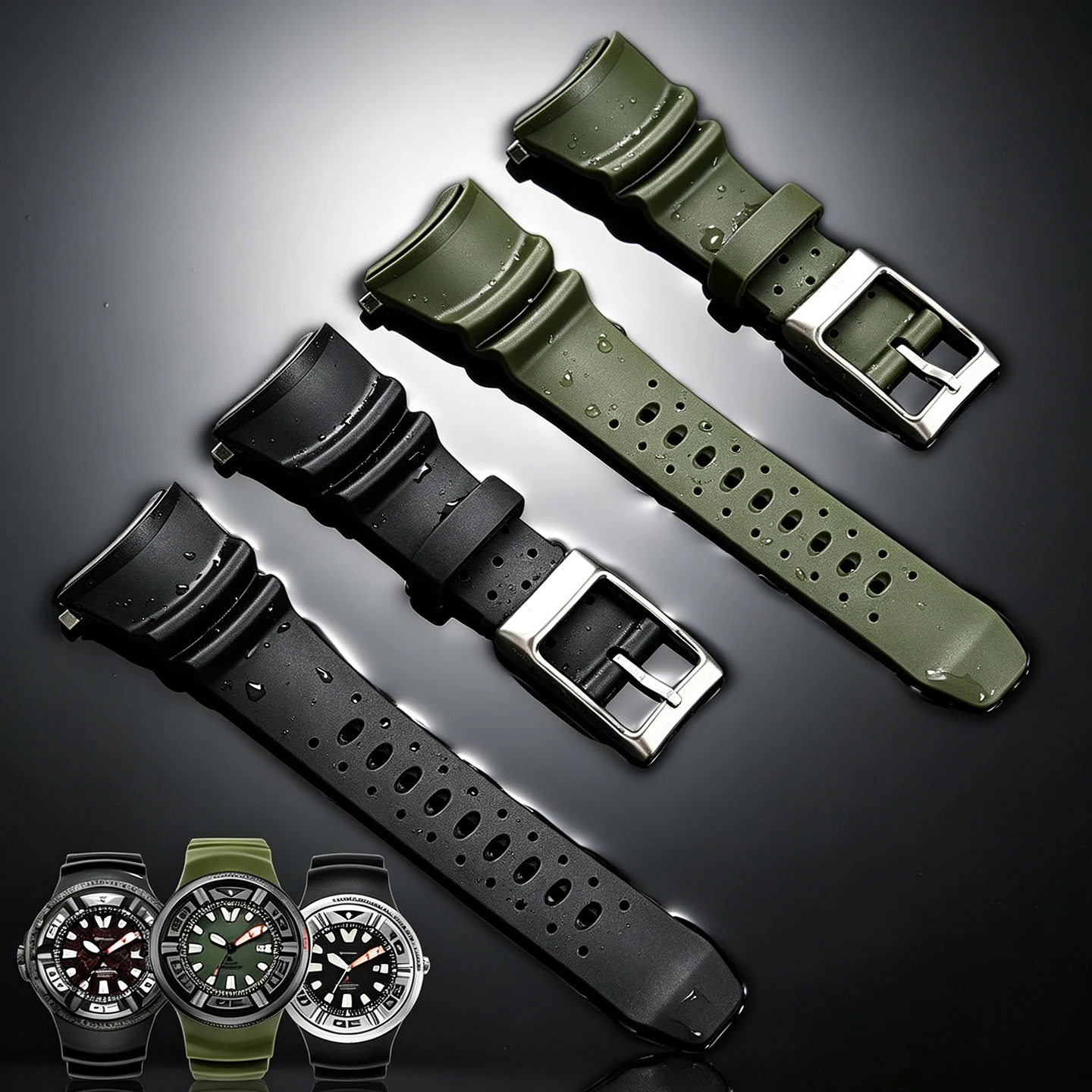 Citizen Watch Promaster - Curved End Waterproof Rubber Watch Strap