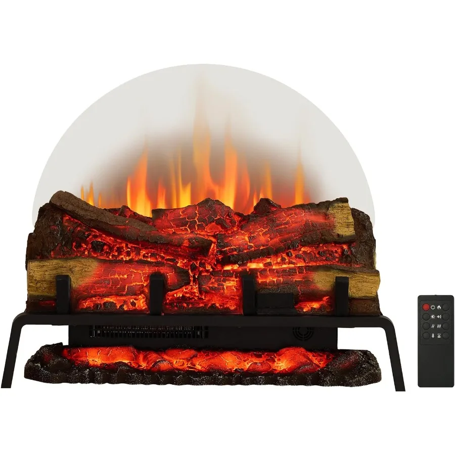 

27 Free Standing Electric Fireplace Log Set Insert 750W/1500W Heater with 6 Flame Colors and 5 Brightness Levels Crackling Soun