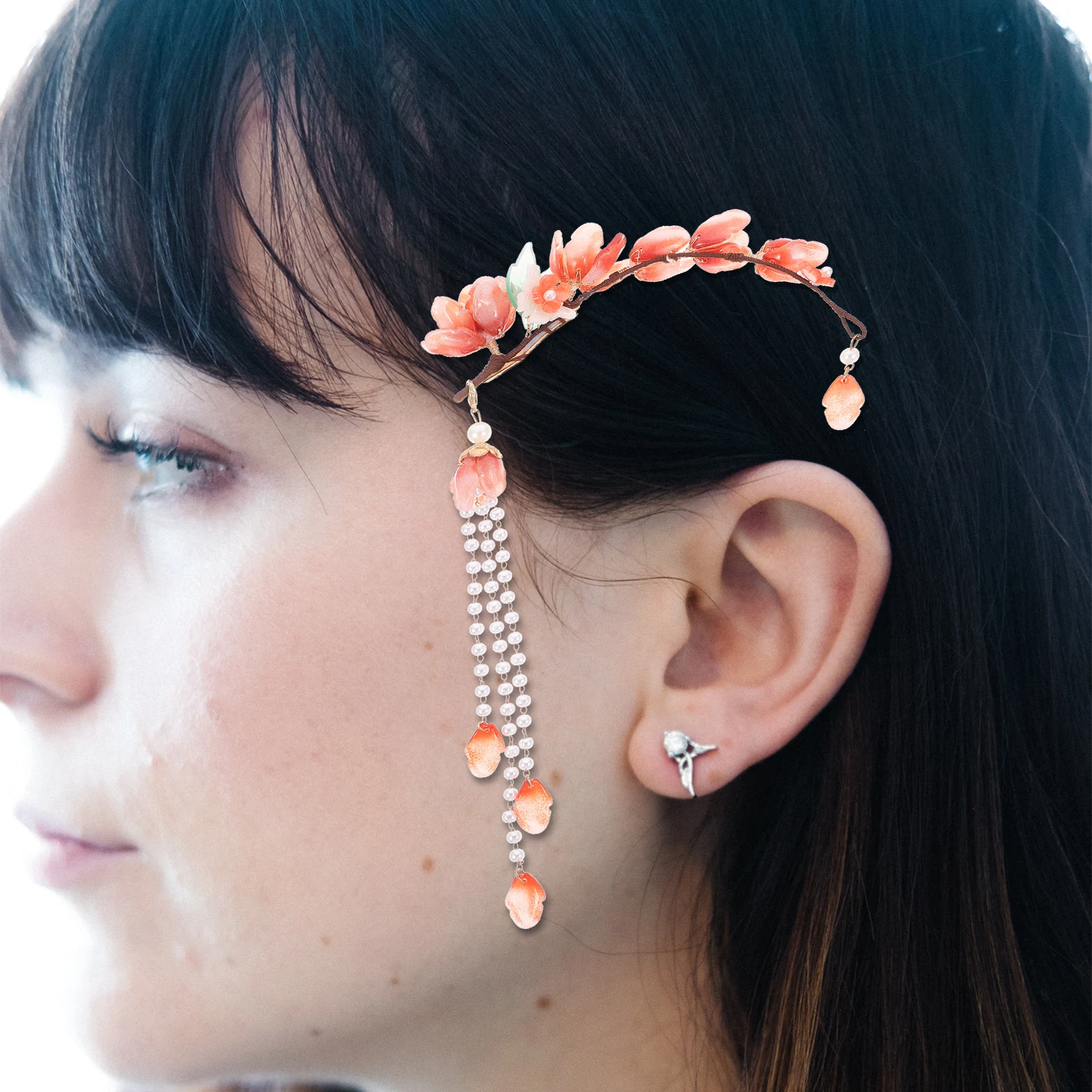 

Ancient Style Bride Hair Clips Accessories Women Tassel Barrettes Hair Clips for Wedding Party Hanfu Headwear Metal