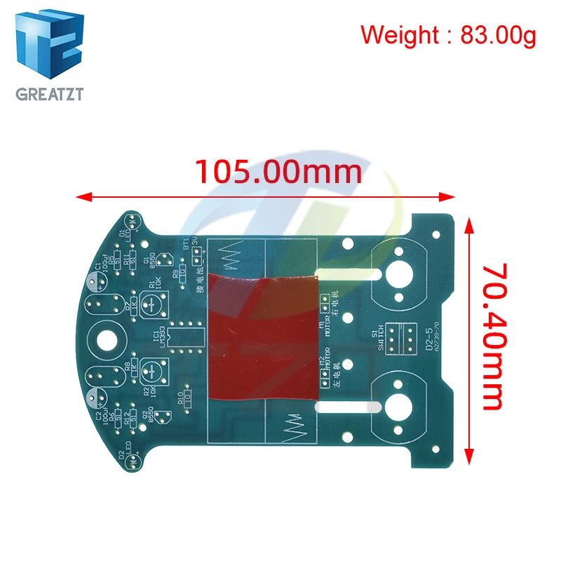 TZT D2-5 DIY Kit Intelligent Tracking Line Car Suite DC Motor Electronic Production Assembly Smart Car Patrol Automobile Parts
