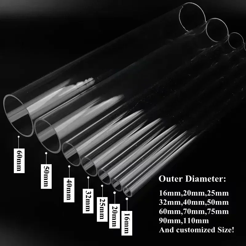 1PCS High Temp Quartz Capillary Tube, OD60xID54xL600mm Single-Bore Silica Glass Tube for Laboratory