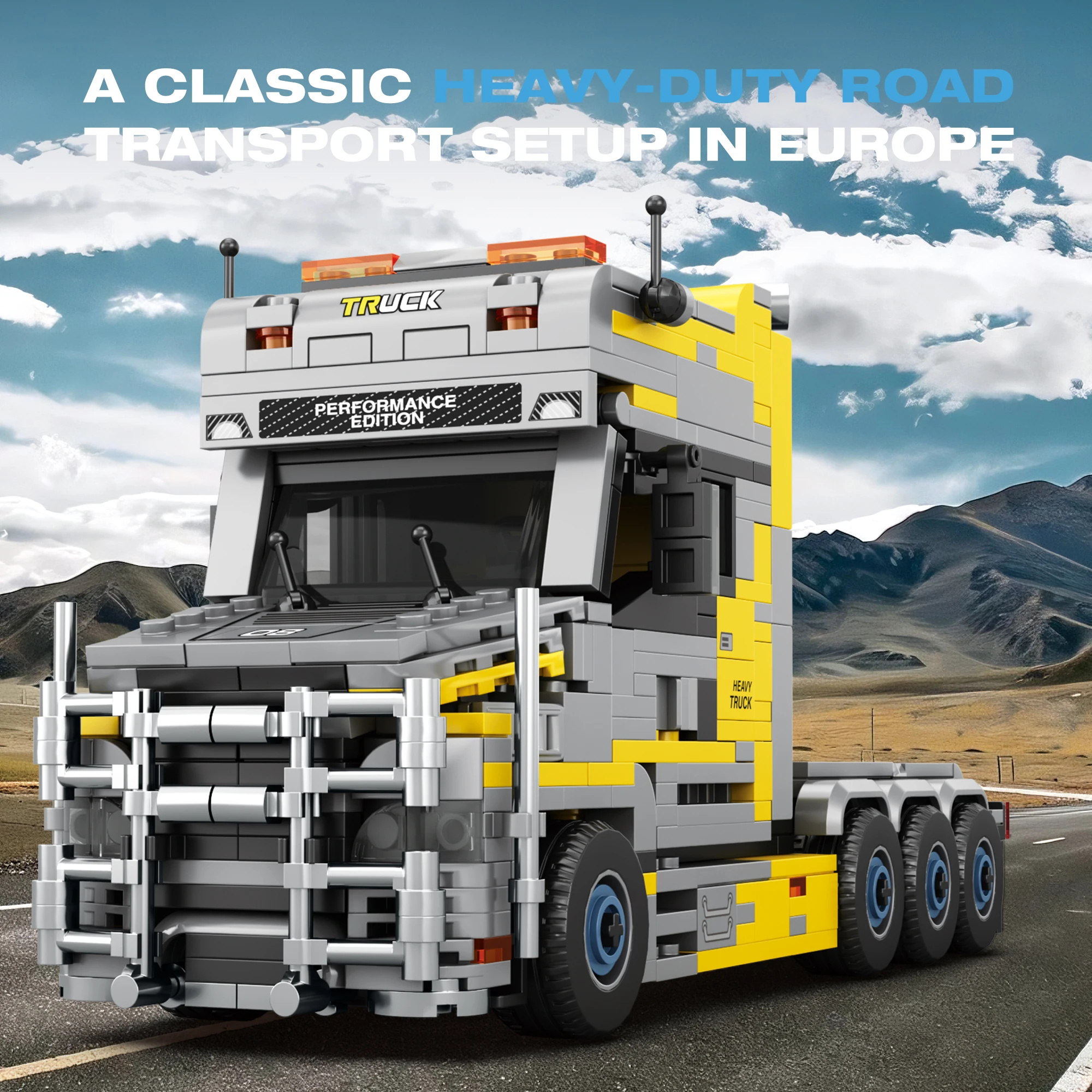 1404PCS Heavy Duty Trailer Building Block Tractor Truck Crane Trailer Forklift Engineering Vehicle Model Bricks Puzzle Toys Gift