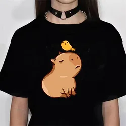 Funny Anime Capybara T Shirt Women Soft Fabric Tshirt Female Anime Clothing T-shirt Girls Capibara Tee