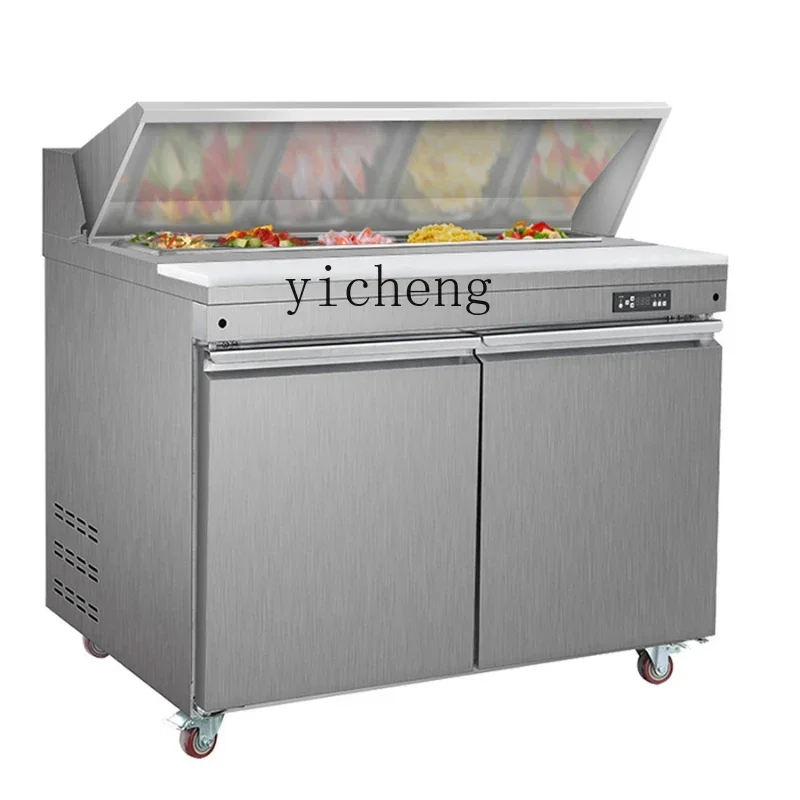 Cold Salad Cabinet Commercial Workbench Pizza Console Refrigerated Cabinet Fresh Cabinet Refrigerator