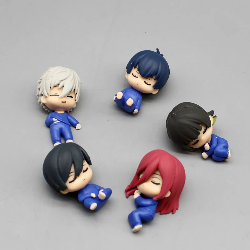 5pcs Anime BLUE LOCK Figures Q Version Isagi Yoichi Chigiri Hyoma Bachira Meguru Sleep Styling Figure PVC Toys Collection Dolls