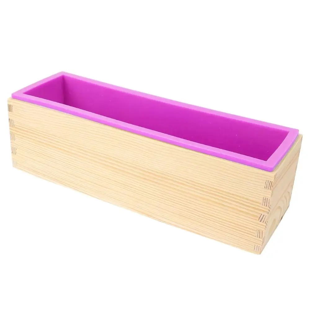 1200ml Silicone Soap Mold Wooden Box Rectangular Shape Soap Making Mold Flexible Silicone DIY Handmade Loaf Silicone Mold