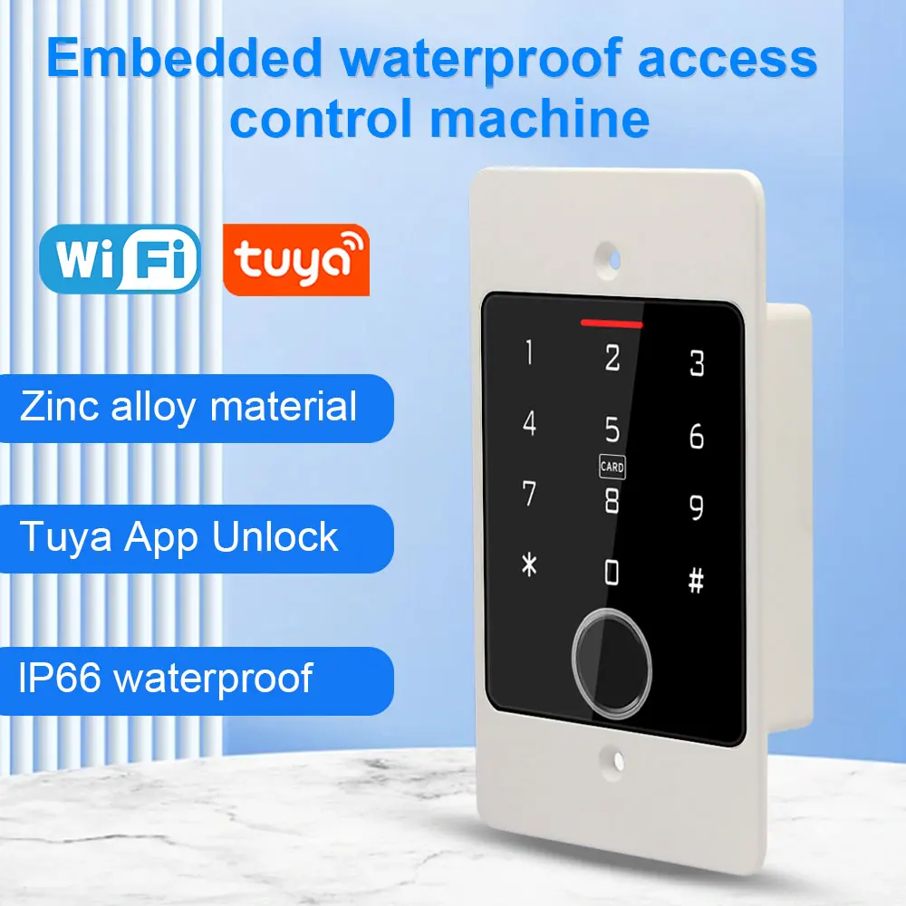 WiFi Tuya Smart Door Lock Keyboard RFID Access Controller Waterproof Metal Keypad Concealed Pit mounted Biometric Access Control