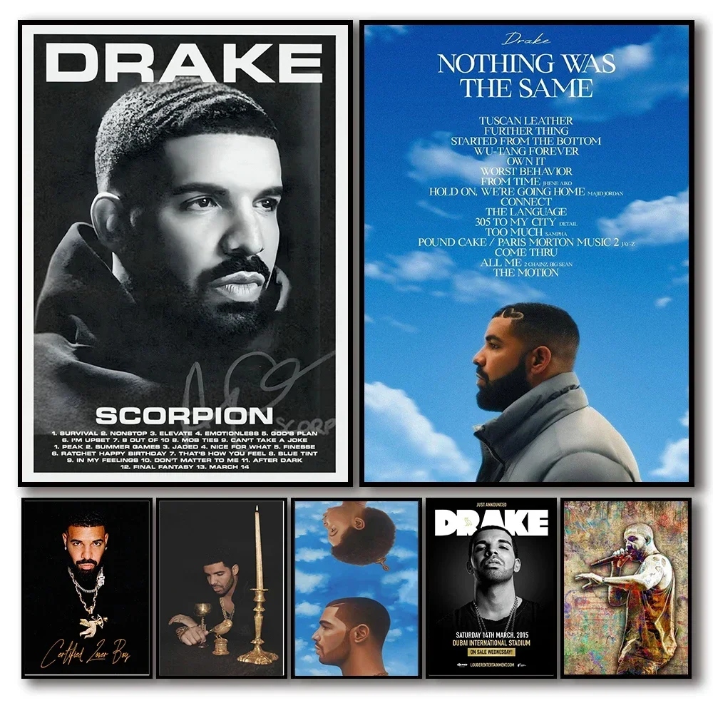 Music Album Singer Drake Poster Aesthetic Hip Hop Scorpion Views Canvas Painting Ideal for Home Decoration Wall Art Room Decor