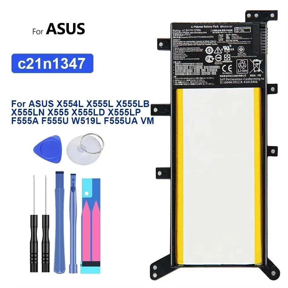 

Battery C21n1347 5000Mah For ASUS X554L X555L X555LB X555LN X555 X555LD X555LP F555A F555U W519L F555UA