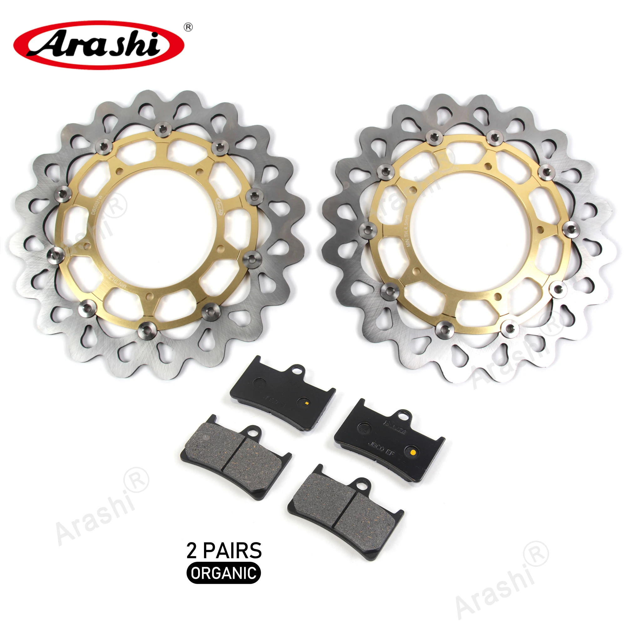 Arashi CNC Front Brake Disc Rotor Brake Pads For YAMAHA FZ1 FAZER 1000 2006 2007 2008 2009 2010 2011 2012 / ABS 1000 2008-2012