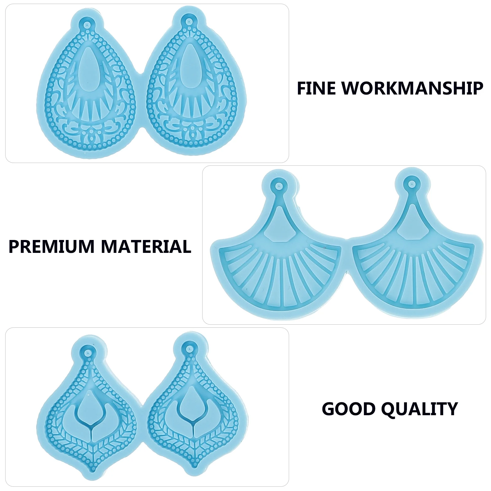 

Earring Mold Silicone Pendant Geometry Epoxy DIY Craft Making Hanging Adornment Earrings