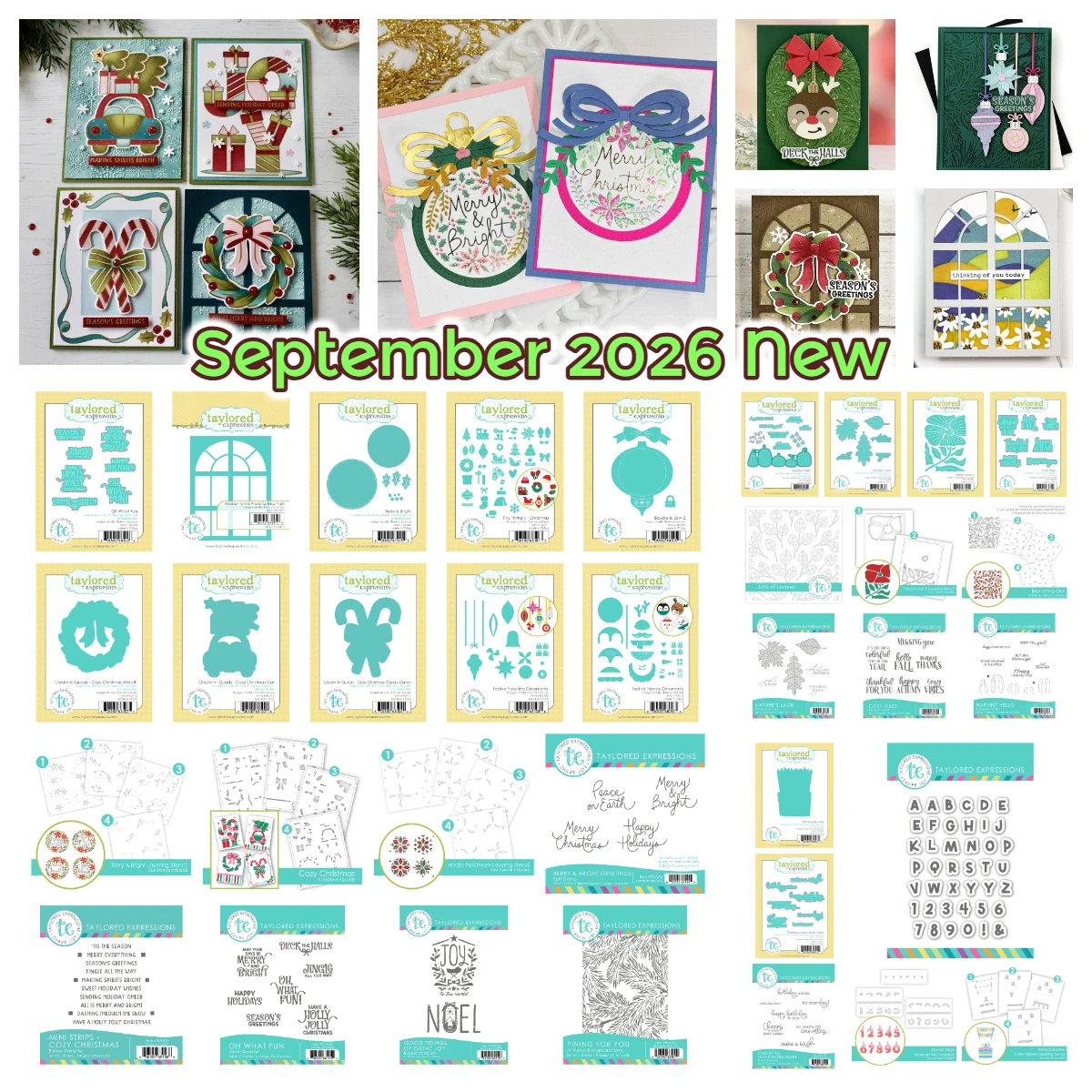 Taylored September 2026 Neue gemütliche Weihnachts-Metall-Stanzformen, Stempel und Schablonen für DIY-Scrapbooking, Grußkarten und handgemachte Geschenkdekorationen