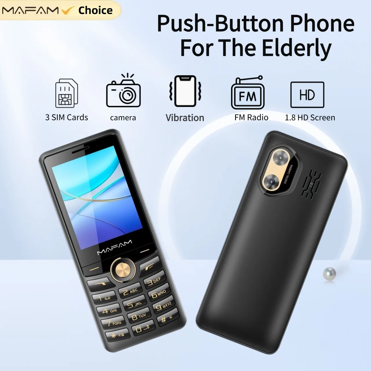 Mafam Triple SIM Slots Mobile Phone For The Elderly 2.8