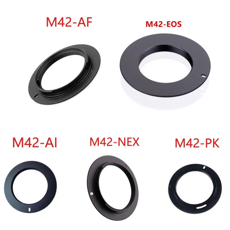 For M42-EOS M42-AI M42-AF M42-PK M42-NEX Aluminum M42 Screw Mount Lens Adapter For Canon Nikon Sony pentax camera lens