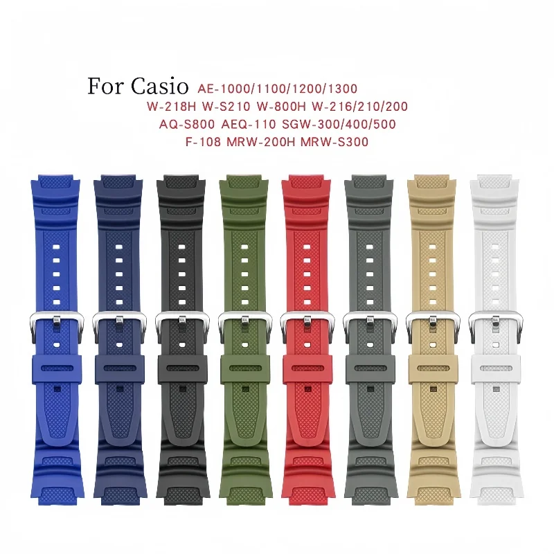 18mm Sport High Quality Silicone Rubber Watch Strap For Casio Watch AQ-S810W AQ-S800W SGW-300H SGW-400H SGW-500H MRW-200H