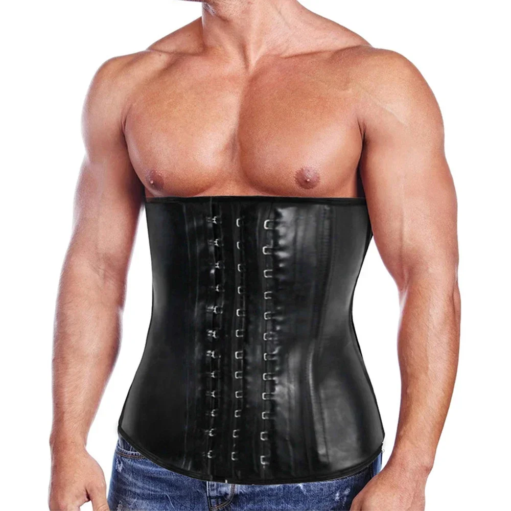 Men\'s Corset Waist Latex Waist Trainer Shapewear Belly Slim Belt Body Shaper Modeling Strap Abdominal Binder Corset Underwear