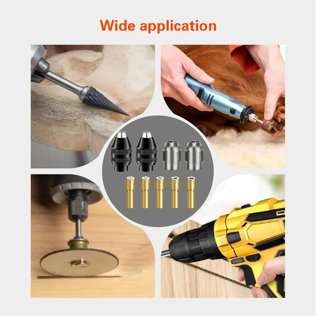 BAAQ ドリルチャックコレットセット、16 個 0.8-3.2 ミリメートル交換用 4486 ドリルキーレスビットチャックシャンククイックチェンジアダプター