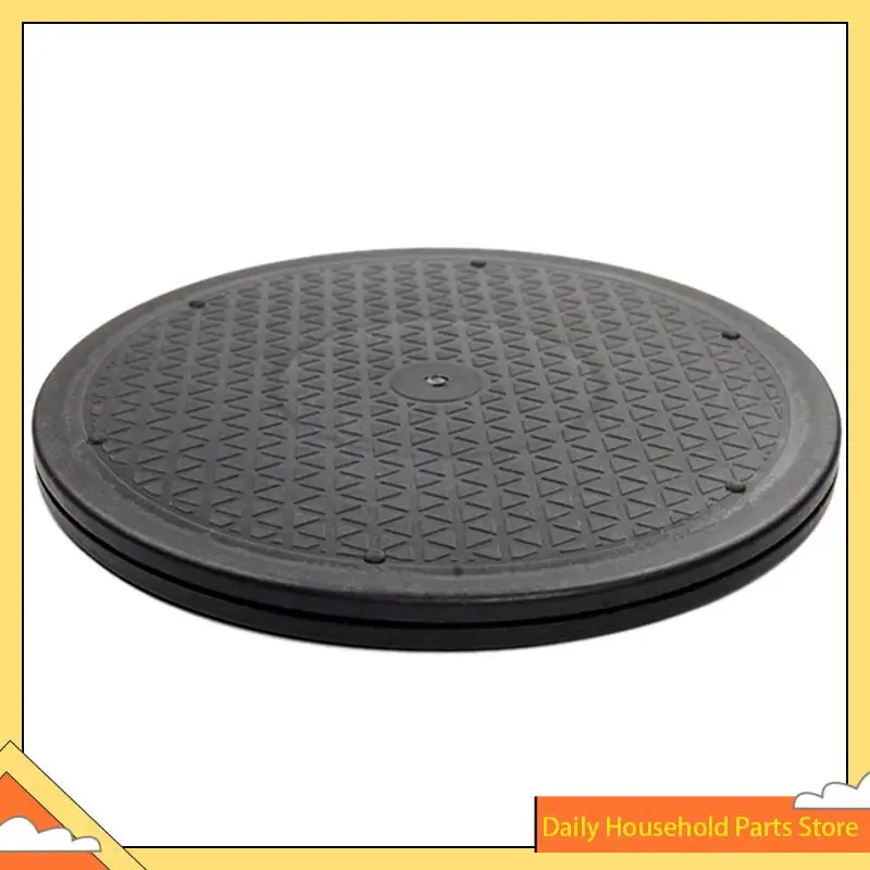 【Great Sale】12 Inch Heavy Duty Rotating Swivel Steel Ball Bearings Stand For Monitor TV Turntable Lazy Susans Black Round Shape