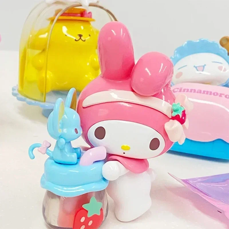 

Sanrio еда Веселая серия загадочная коробка Женская коричная цветная моя мелодия похвалка помпон пурин куроми аниме фигурка игрушка Подарки для девочек