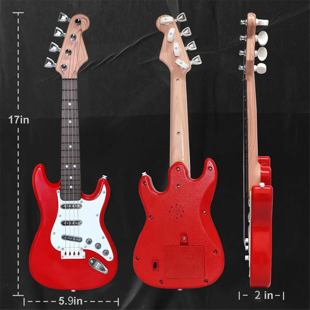 17In Guitar Toy for Kids,4 Strings Electric Guitar Musical Instruments for Children,Portable Electronic Instrument Toy,A