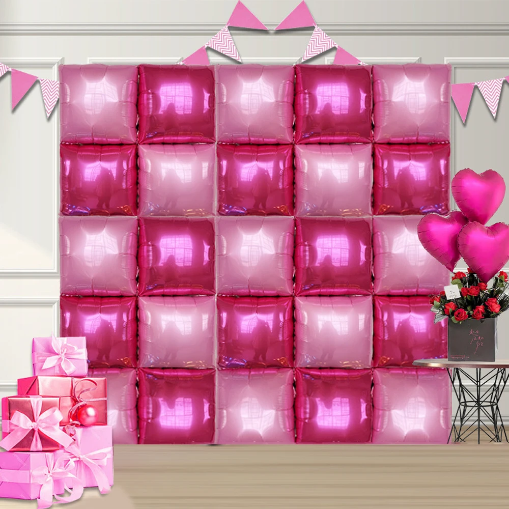 

20pcs Square background wall aluminum film balloon birthday party wedding background wall decoration balloon
