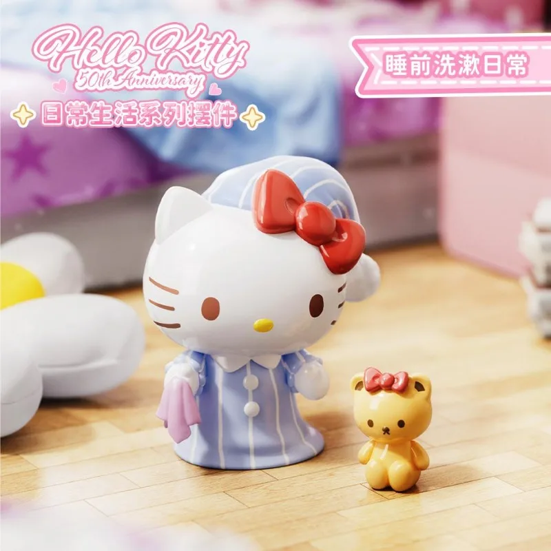 Sanrio Hello Kitty Life Series Scenes Actions Decorations Kawaii Cartoon Characters Desktop Accessories Girls' Birthday Gifts