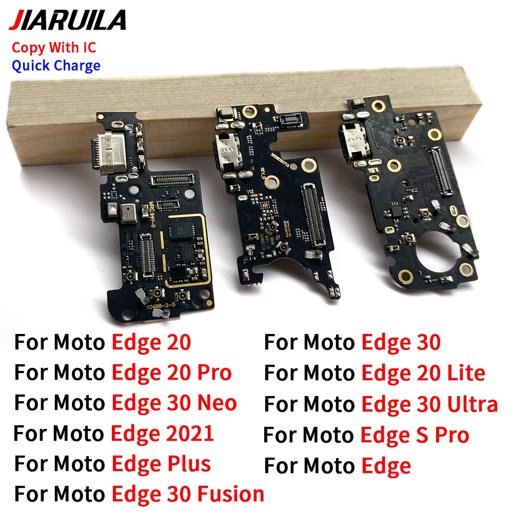 Dock USB Charger Quick Charging Port Connector Board Flex Cable With Microphone For Moto Edge 20 Lite Pro Edge 30 Fusion Neo