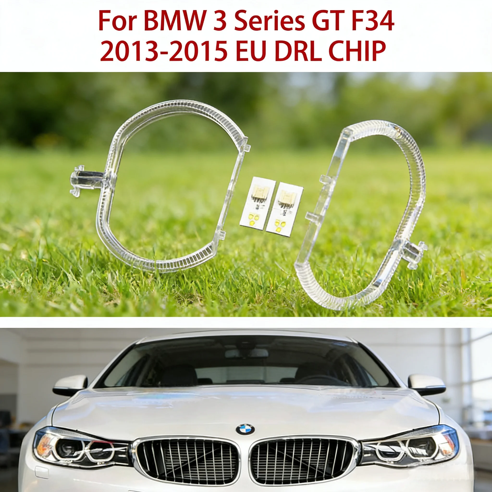 

White Light Angel Eye Car Headlights DRL CHIP Repair Parts For BMW 3 Series GT F34 2013-2015 European Solve Yellowing Ballast