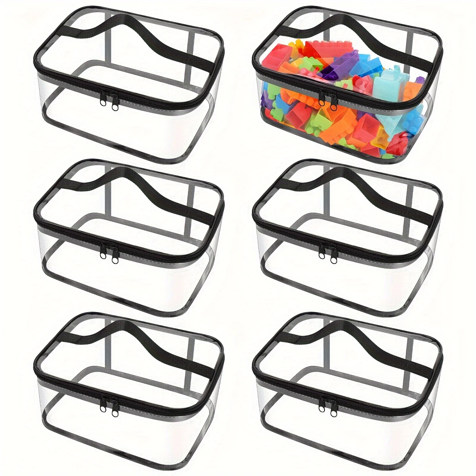 Transparente PVC-Aufbewahrungstasche mit Deckel, multifunktionale Aufbewahrungsbox für Puzzles oder Bastelarbeiten, Aufbewahrungstasche mit großem Fassungsvermögen.